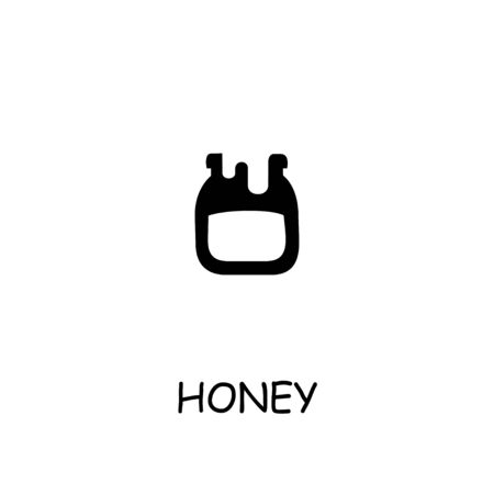 Honey jar flat vector icon. Hand drawn style design illustrations.のイラスト素材