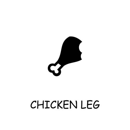 Chicken leg flat vector icon. Hand drawn style design illustrations.のイラスト素材