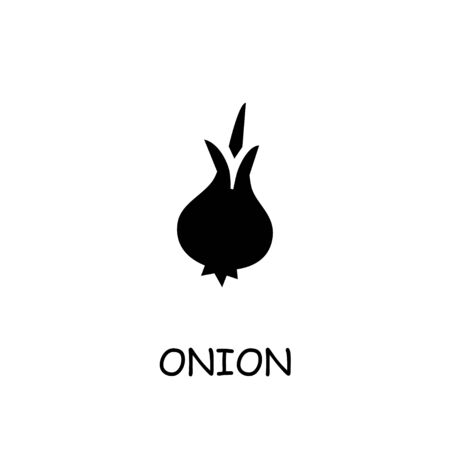 Onion flat vector icon. Hand drawn style design illustrations.のイラスト素材