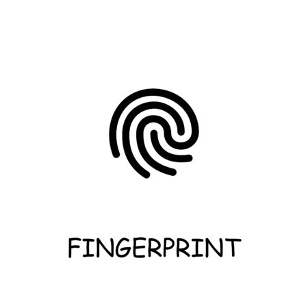 Fingerprint flat vector icon. Hand drawn style design illustrations.のイラスト素材