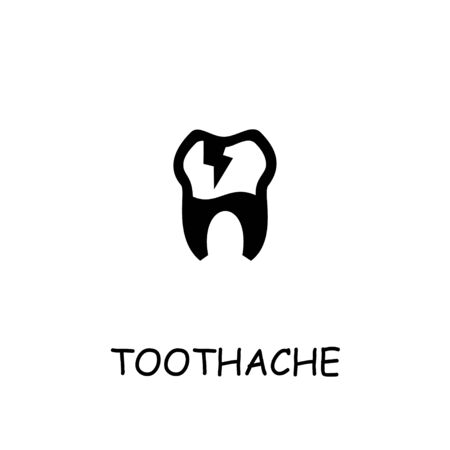Toothache flat vector icon. Hand drawn style design illustrations.のイラスト素材