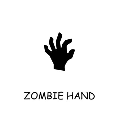 Zombie hand flat vector icon. Hand drawn style design illustrations.のイラスト素材