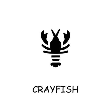 Crayfish flat vector icon. Hand drawn style design illustrations.のイラスト素材