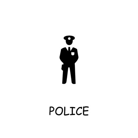 Police flat vector icon. Hand drawn style design illustrations.のイラスト素材
