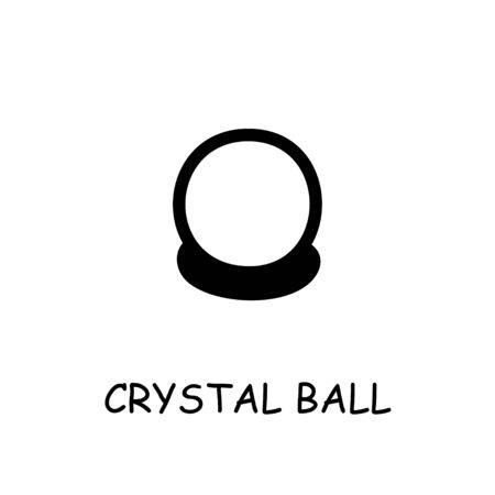 Crystal ball flat vector icon. Hand drawn style design illustrations.のイラスト素材