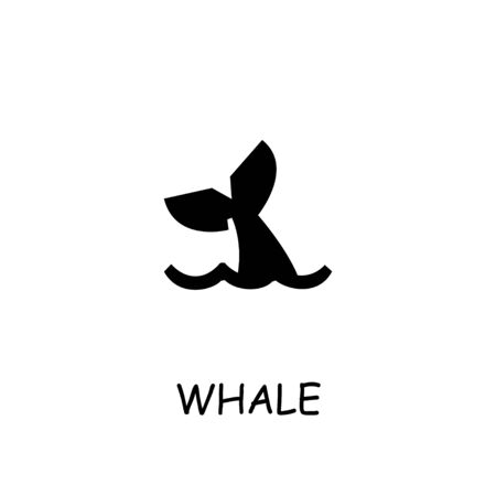 Whale flat vector icon. Hand drawn style design illustrations.のイラスト素材