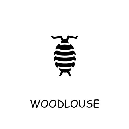 Woodlouse flat vector icon. Hand drawn style design illustrations.のイラスト素材