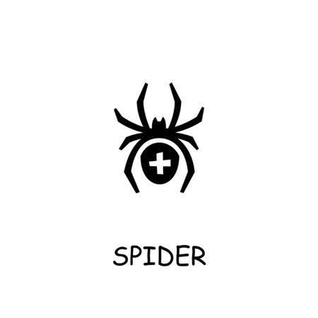 Spider flat vector icon. Hand drawn style design illustrations.のイラスト素材