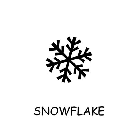 Snowflake flat vector icon. Hand drawn style design illustrations.のイラスト素材