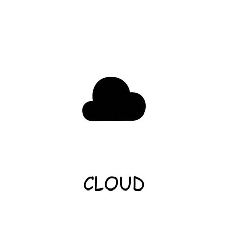 Weather cloud flat vector icon. Hand drawn style design illustrations.のイラスト素材