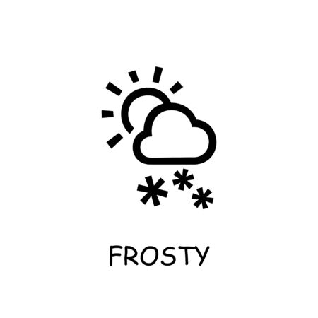 Frosty flat vector icon. Hand drawn style design illustrations.のイラスト素材