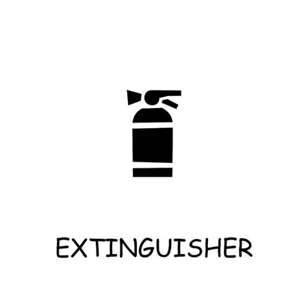 Extinguisher flat icon. Hand drawn style design illustrations.のイラスト素材
