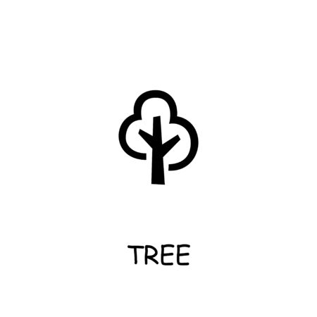 Tree flat icon. Hand drawn style design illustrations.のイラスト素材