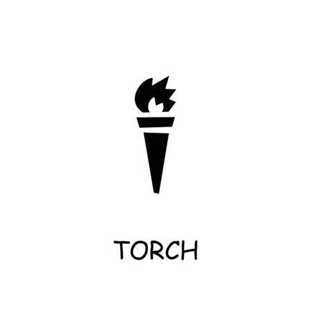 Torch flat icon. Hand drawn style design illustrations.のイラスト素材