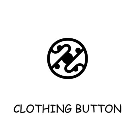 Clothing Button flat vector icon. Hand drawn style design illustrations.のイラスト素材