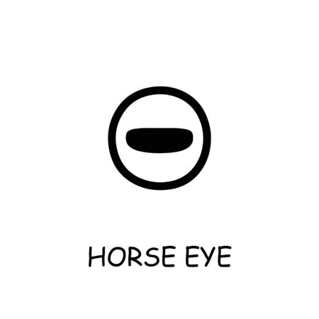 Horse Eye flat vector icon. Hand drawn style design illustrations.のイラスト素材