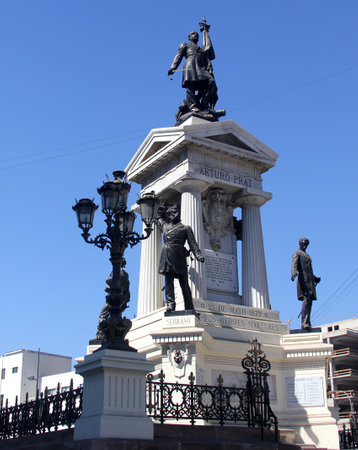 Monument to the Heroes of Iquique, Valparaiso, Chile のeditorial素材