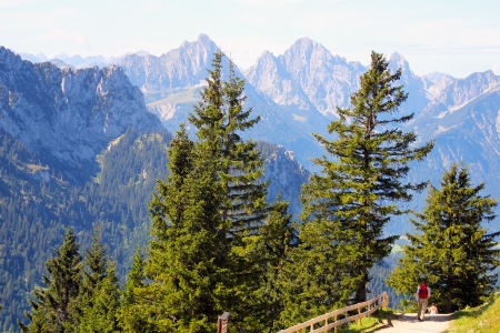 Hiking in Bavarian Alps, Germanyの写真素材