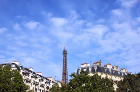 View of Paris with Eiffel towerの写真素材