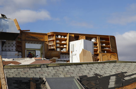 FAR ROCKAWAY, NY - NOVEMBER 4: Destroyed beach house in the aftermath of Hurricane Sandy on November 4, 2012 in Far Rockaway, NY  のeditorial素材