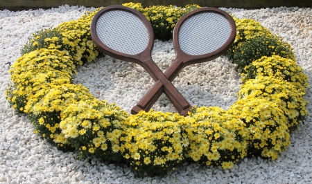  Tennis decoration at Billie Jean King National Tennis Center の写真素材