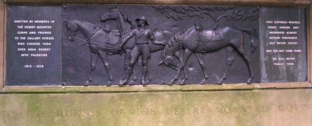 SYDNEY, AUSTRALIA - APRIL3:Horses of the Desert Mounted Corps Memorial ON April 3, 2011 in Sydney, Australia. Memorial was unveiled April 25, 1950 to honor horses  of  Desert Mounted Corps during WW Iのeditorial素材