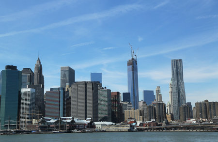 Lower Manhattan skyline のeditorial素材