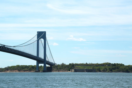NEW YORK CITY - MAY 14: Verrazano Bridge and Fort Wadsworth in New York on May 14, 2013. Fort...