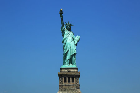 NEW YORK - MAY 21: The Statue of Liberty on May 21, 2013 in New York. It is one of the most recognizable landmark of New York City and one of the symbols of United States of America のeditorial素材