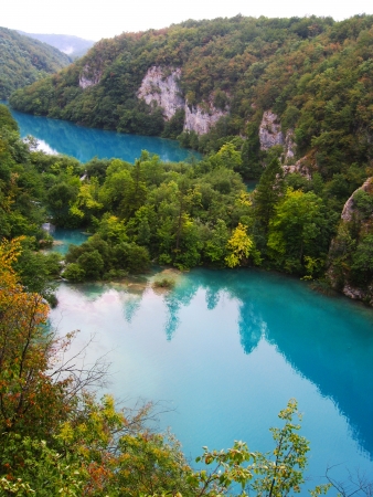 The beautiful lakes cascade in Plitvice National Park, Croatia の写真素材