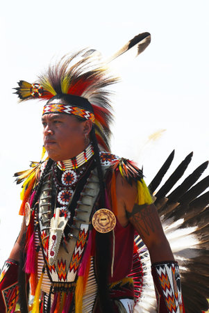 BROOKLYN, NEW YORK - JUNE 2:Unidentified Native American dancer at he NYC  Pow Wow in Brooklyn on...
