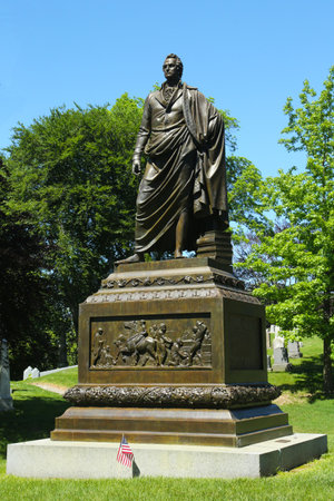 BROOKLYN, NY  - JUNE 4: Governor DeWitt  Clinton monument at Green-Wood cemetery  in Brooklyn on June 4, 2013. He was United States Senator, New York City Mayor and New York State Governor のeditorial素材