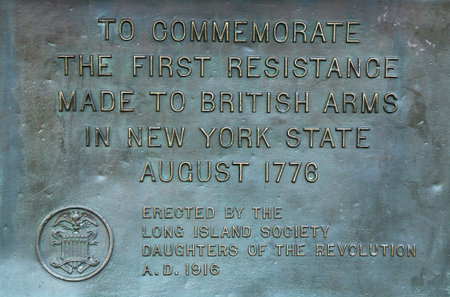 BROOKLYN, NY - JUNE 22: Revolutionary war memorial site in Bay Ridge area of Brooklyn  on June 22. 2013. It located at the place of first resistance to British forces in August 1776のeditorial素材