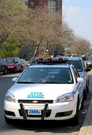 BROOKLYN, NY- MAY 30 :NYPD axillary car in Brooklyn, NY on May 30, 2013. The New York Police Department, established in 1845, is the largest police force in USA のeditorial素材