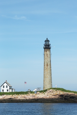 Petin Manan Island lighthouse in the Gulf of Maine, It is the second tallest light tower in Maineの写真素材