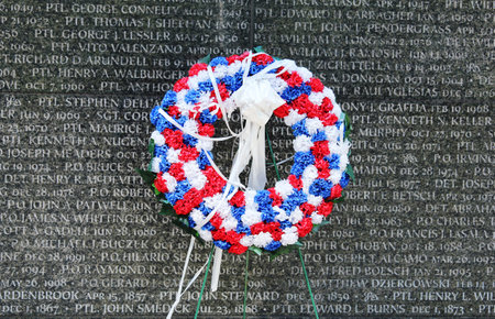 NEW YORK CITY - AUGUST 8  Wreath at  New York City Police Memorial on August 8, 2013  Memorial created in honor of those who lost their lives in the line of duty and was dedicated on October 20, 1997 のeditorial素材