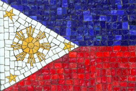 Philippines Flag in Mosaicの写真素材