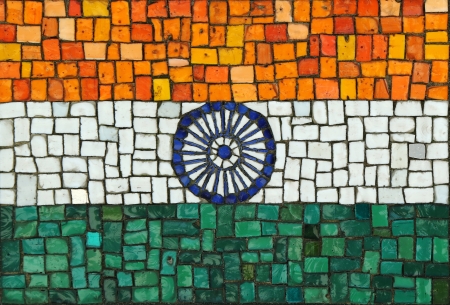 Indian Flag in Mosaicの写真素材