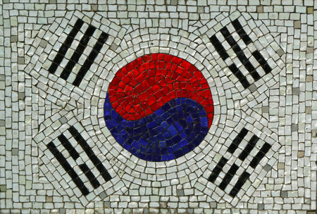 Republic of Korea Flag in Mosaicの写真素材