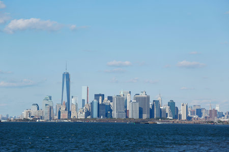 Lower Manhattan skyline panorama のeditorial素材