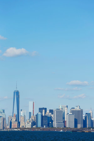 Lower Manhattan skyline panorama のeditorial素材