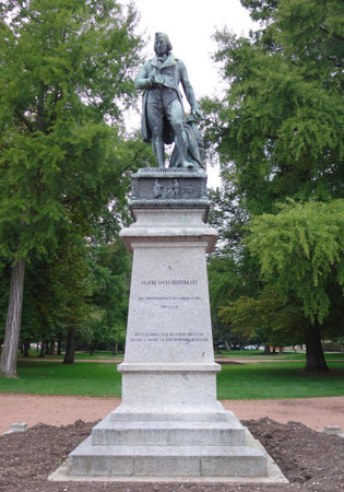 ANNECY, FRANCE - OCTOBER  9  Claude Louis Berthollet statue in Annecy on October 9, 2013  Claude Louis Berthollet was a French chemist who became vice president of the French Senate in 1804のeditorial素材