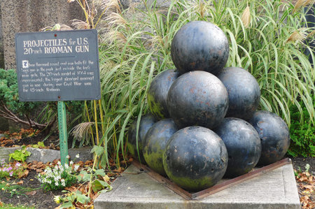 Projectiles for US 20-inch Rodman cannon at the historic Fort Hamilton in Brooklyn  20-inch Rodman...
