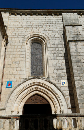 ROCAMADOUR, FRANCE - OCTOBER 7  Entrance to the Basilica of St-Saveur in Rocamadour on October 7, 2013  Rocamadour is a one of the most visited places in France with 1 5 million visitors a year のeditorial素材