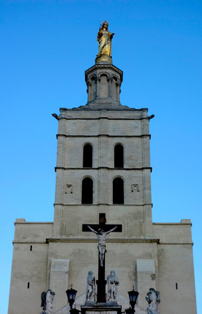 AVIGNON, FRANCE - OCTOBER 11 Notre Dames des Domes Cathedral near Papal Palace in Avignon on October 11, 2013  Cathedral is the seat of the Archbishop of Avignonのeditorial素材