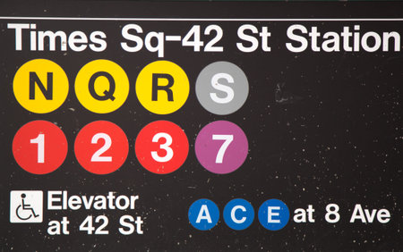 NEW YORK CITY - JANUARY26  Times Square 42 St Subway Station entrance in NYC on January 26, 2014  ...