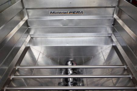 PROVENCE, FRANCE - OCTOBER 12  Modern grape reception equipment in Provence on October 12, 2013  Le Material Pera manufacturers custom engineered and fabricated process equipment for wine industryのeditorial素材