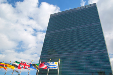 NEW YORK CITY - MARCH 20  The United Nations building in Manhattan on March 20, 2014 in New York ...
