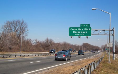 BROOKLYN,NY -MARCH 27 Belt Parkway in Brooklyn on March 27, 2014 The Belt System is a series of connected highways that form a belt-like circle around the New York City boroughs of Brooklyn and Queensのeditorial素材