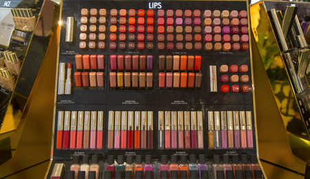 NEW YORK - APRIL 1  Dolce and Gabbana make-up line in Macy s at Herald Square on Broadway in Manhattan on April 1, 2014  Dolce   Gabbana is an Italian luxury industry fashion houseのeditorial素材